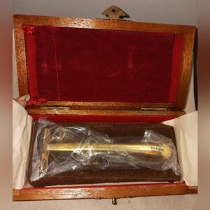 Vntg C Michaels Brass 14k Plated Razor In Box, SEALED UNUSED